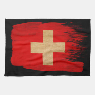 Switzerland Flag Tea Towel