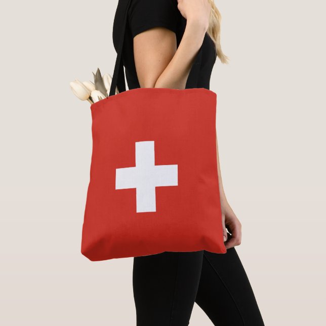 Switzerland flag tote bag (Close Up)