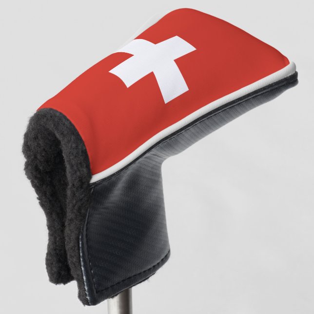 Switzerland flag - white cross golf head cover (3/4 Front)