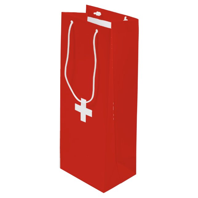 Switzerland flag wine gift bag (Front Angled)