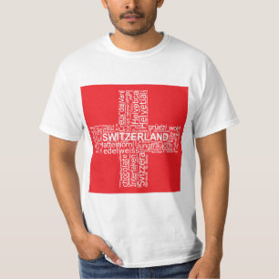 Switzerland Flag Word Cloud T-Shirt