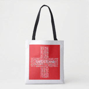 Switzerland Flag Word Cloud Tote Bag