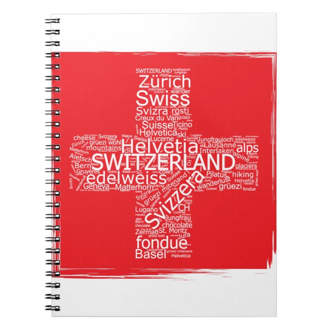 Switzerland Flag Word Cloud Vintage Notebook (Front)