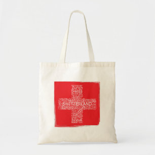 Switzerland Flag Word Cloud Vintage Tote Bag