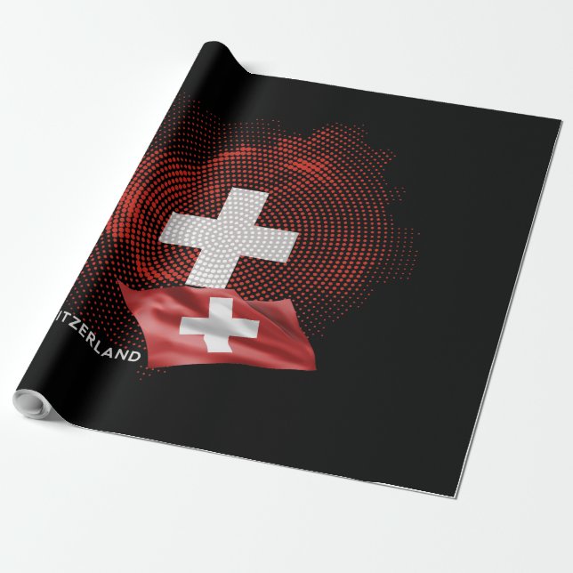 Switzerland flag wrapping paper (Unrolled)