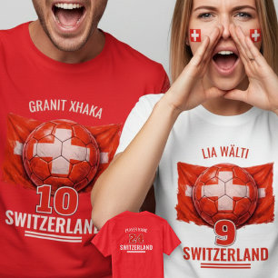 Switzerland Football National Flag Heritage Soccer T-Shirt
