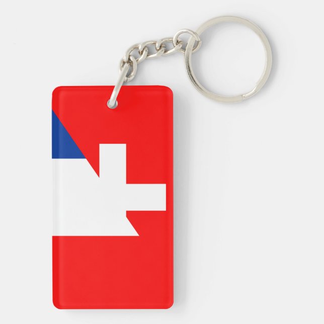switzerland france flag country half symbol swiss key ring (Back)