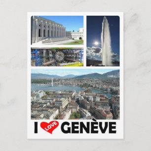 Switzerland - Geneva - Genève - I love - Postcard