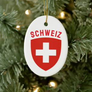 Switzerland (German Switzerland) Ceramic Tree Decoration