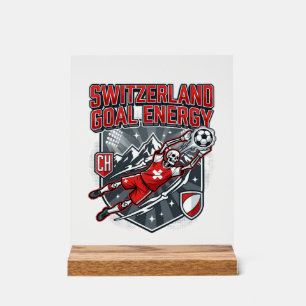 Switzerland Goal Energy Skeleton Striker Nations B Acrylic Sign