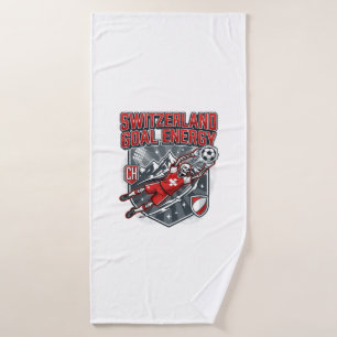 Switzerland Goal Energy Skeleton Striker Nations B Bath Towel