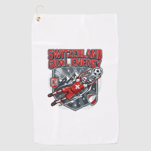 Switzerland Goal Energy Skeleton Striker Nations B Golf Towel