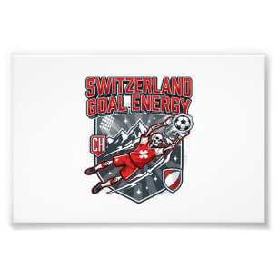 Switzerland Goal Energy Skeleton Striker Nations B Photo Print