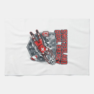 Switzerland Goal Energy Skeleton Striker Nations B Tea Towel