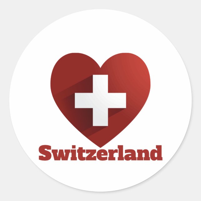 Switzerland Heart Flag  Classic Round Sticker (Front)