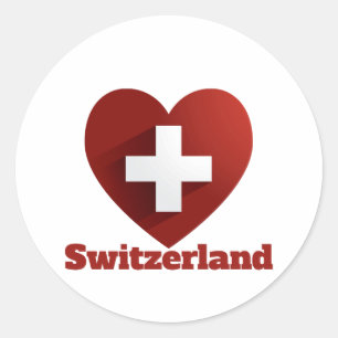Switzerland Heart Flag  Classic Round Sticker