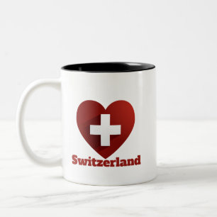 Switzerland Heart Flag Two-Tone Coffee Mug