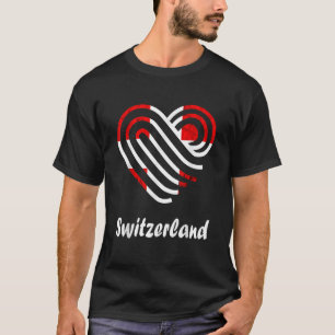 Switzerland Heart Swiss Flag Swiss Pride Switzerla T-Shirt