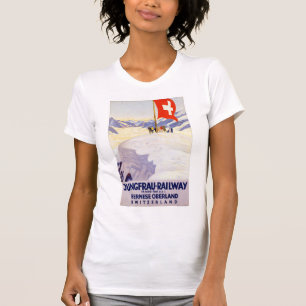Switzerland Jungfrau Railway Vintage Poster T-Shirt