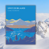 Switzerland Lake Geneva Vintage Art Deko Travel