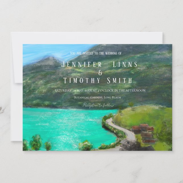 Switzerland landscape oil pastel painting  invitation (Front)