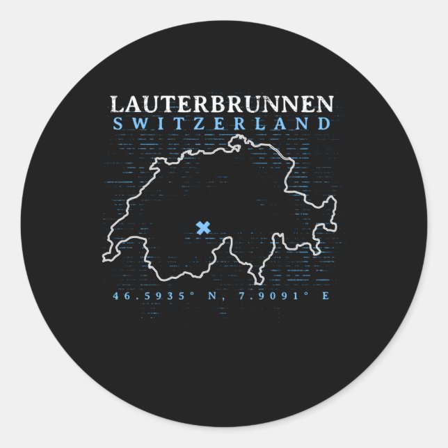 Switzerland Lauterbrunnen Classic Round Sticker (Front)