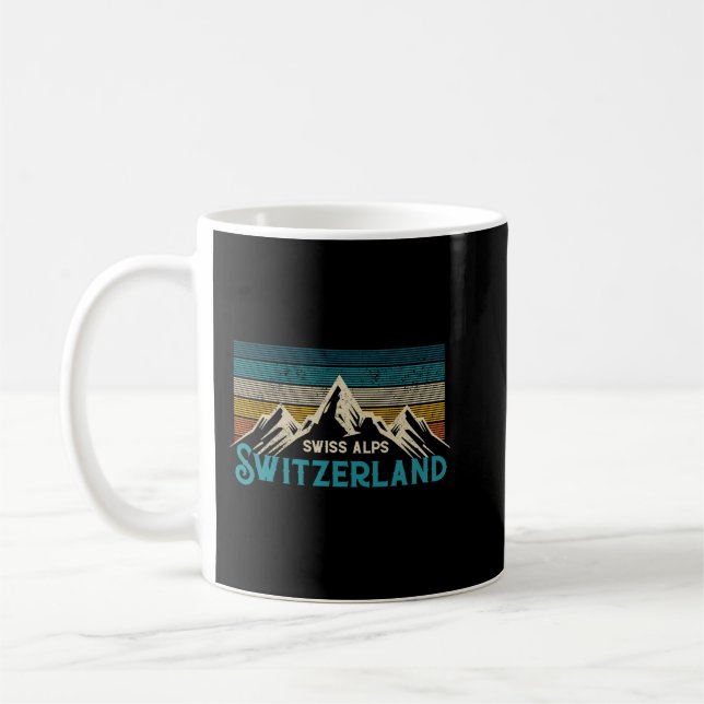 SWITZERLAND LOVE Illustrated Swiss Symbol, Alpine  Coffee Mug (Left)
