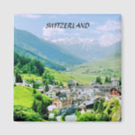 SWITZERLAND MAGNET<br><div class="desc">SWISS VILLAGE NESTLED IN THE MOUNTAINS</div>