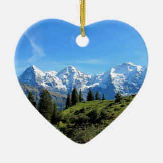 Switzerland Majestic Beautiful Mountains Ceramic Tree Decoration
