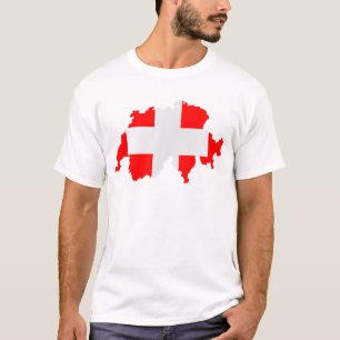 Switzerland Map and Flag T-Shirt