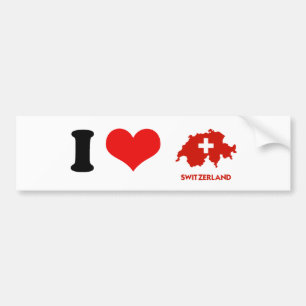 SWITZERLAND MAP BUMPER STICKER