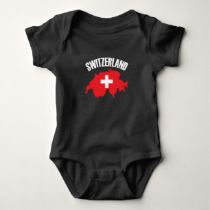 Switzerland Map Flag Baby Bodysuit