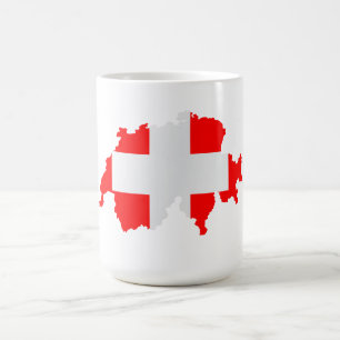 Switzerland map flag coffee mug