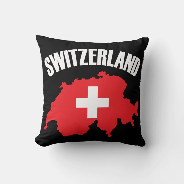 Switzerland Map Flag Cushion (Front)