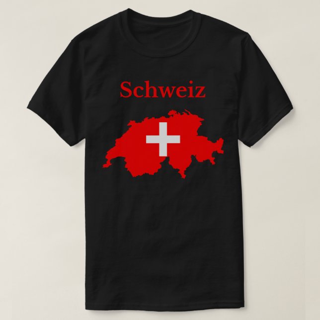 Switzerland Map Flag Design T-Shirt (Design Front)