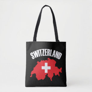 Switzerland Map Flag Tote Bag