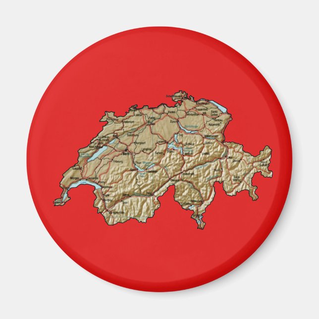 Switzerland Map Magnet (Front)