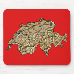 Switzerland Map Mousepad
