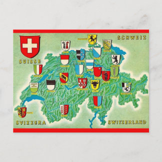 Switzerland Map Postcard