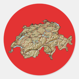 Switzerland Map Sticker