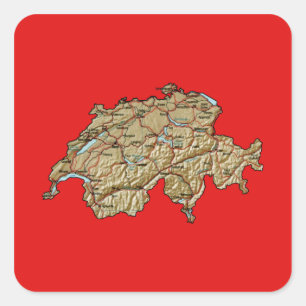 Switzerland Map Sticker