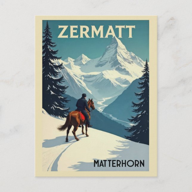 Switzerland Matterhorn Swiss Alps Vintage Travel Postcard (Front)