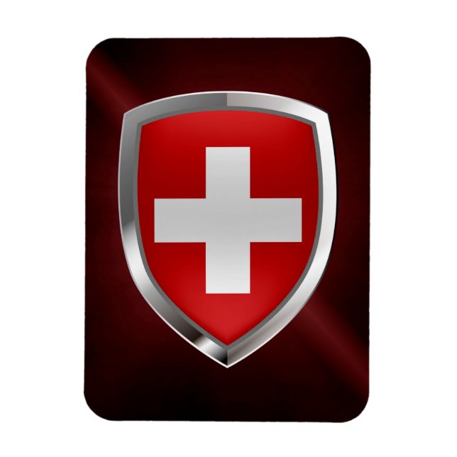 Switzerland Metallic Emblem Magnet (Vertical)