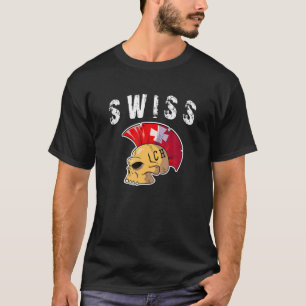 Switzerland Mohawk Skull Design Sport Supporter Su T-Shirt