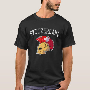Switzerland Mohawk Skull Design Sport Supporter Su T-Shirt