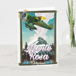 Switzerland Monta Rosa Travel poster Holiday Card