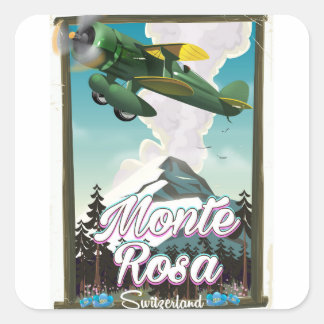 Switzerland Monta Rosa Travel poster Square Sticker