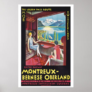 Switzerland Montreux Bernese Oberland by Electric Poster
