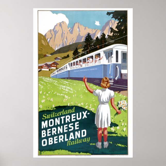 Switzerland Montreux-Bernese Oberland Railway Poster (Front)
