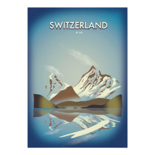 Switzerland Mountains travel poster